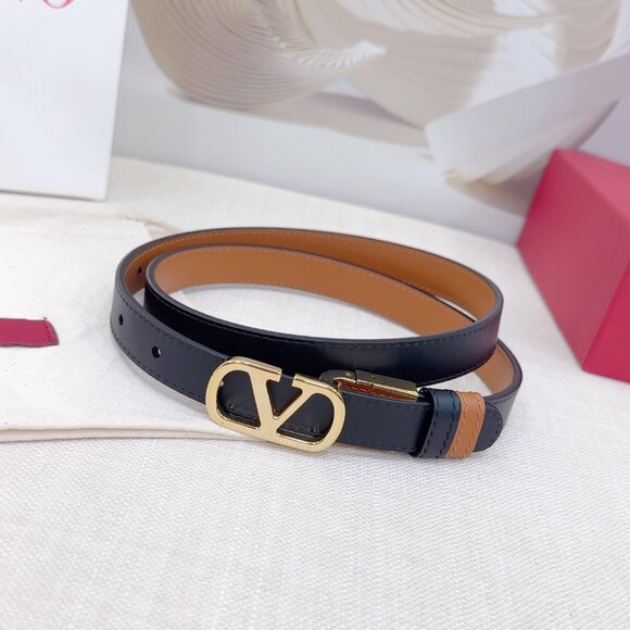 Classic Valentino VLogo Signature Belt Brown Black - Picture 2 of 7